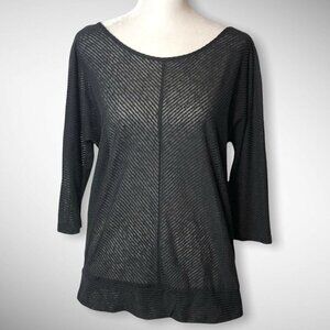 Ann Taylor LOFT Size S Black Jersey Top Scoop Neck